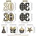 Blulu Birthday Party Decoration Set Golden Birthday Party Centerpiece Sticks Glitter Table Toppers Party Supplies, 24 Pieces (30th Birthday)