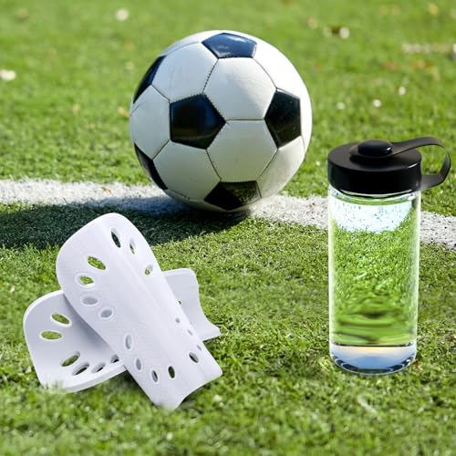 ANCIRS 2 Pairs Soccer Shin Guards for Kids, Breathable Shin Guard Sleeves for Boy & Girl Football Games, EVA Cushion Calf Protective Gear for Young Boys and Girls- Black & White