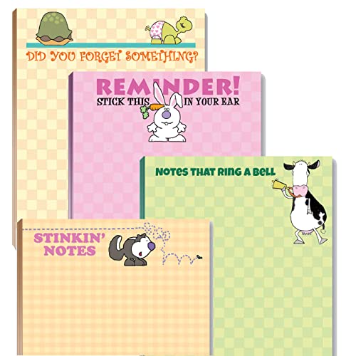 Bloc-notes humoristiques pour égayer votre bureau, pack de 4 petits carnets