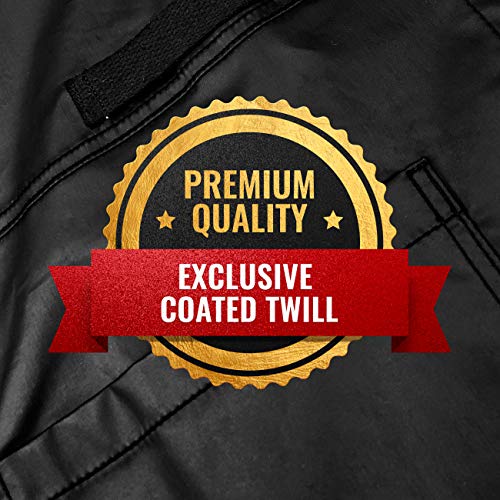 Under Ny Sky No-Tie Panther Black Apron – Coated Twill With Leather Reinforcement, Split-Leg, Adjustable For Men And Women – Pro Barber, Tattoo, Barista, Bartender, Hair Stylist, Server Aprons #TOP4