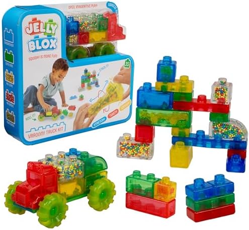 Jelly Blox Vrroom! Truck Kit Includes 35 Blocks, Toddler & Preschool