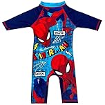 Boys Spiderman Swimsuit Swimming Suit All in One UPF40 Sun Safe (Spiderman, 5-6 Years)