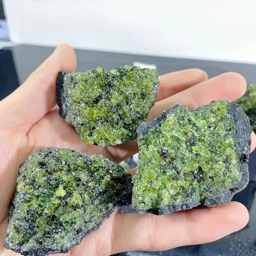 Piedra olivina cristales naturales para manualidades DIY y fuentes decorativas 3