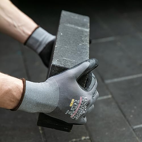 linconson 12 Pack Safety Performance Series Construction Mechanics Work Gloves (M (Pack of 12), Grey) - Thumbnail 3