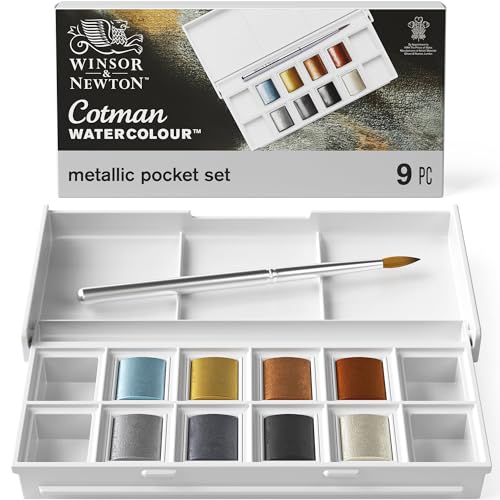 Cotman Watercolor Paint Set, Studio Set, 45 Half Pan w/ Brush