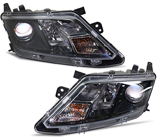 Garage-Pro Headlight Assembly Compatible with 2010-2012 Ford Fusion Halogen, Set of 2, Driver and Passenger Side, Clear Lens; Black Interior