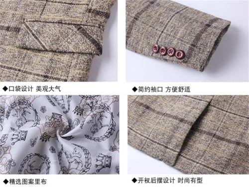 Men's Korean Style Casual Small Suit Checkered Jacket Fitted Large Size Single Western Wear3