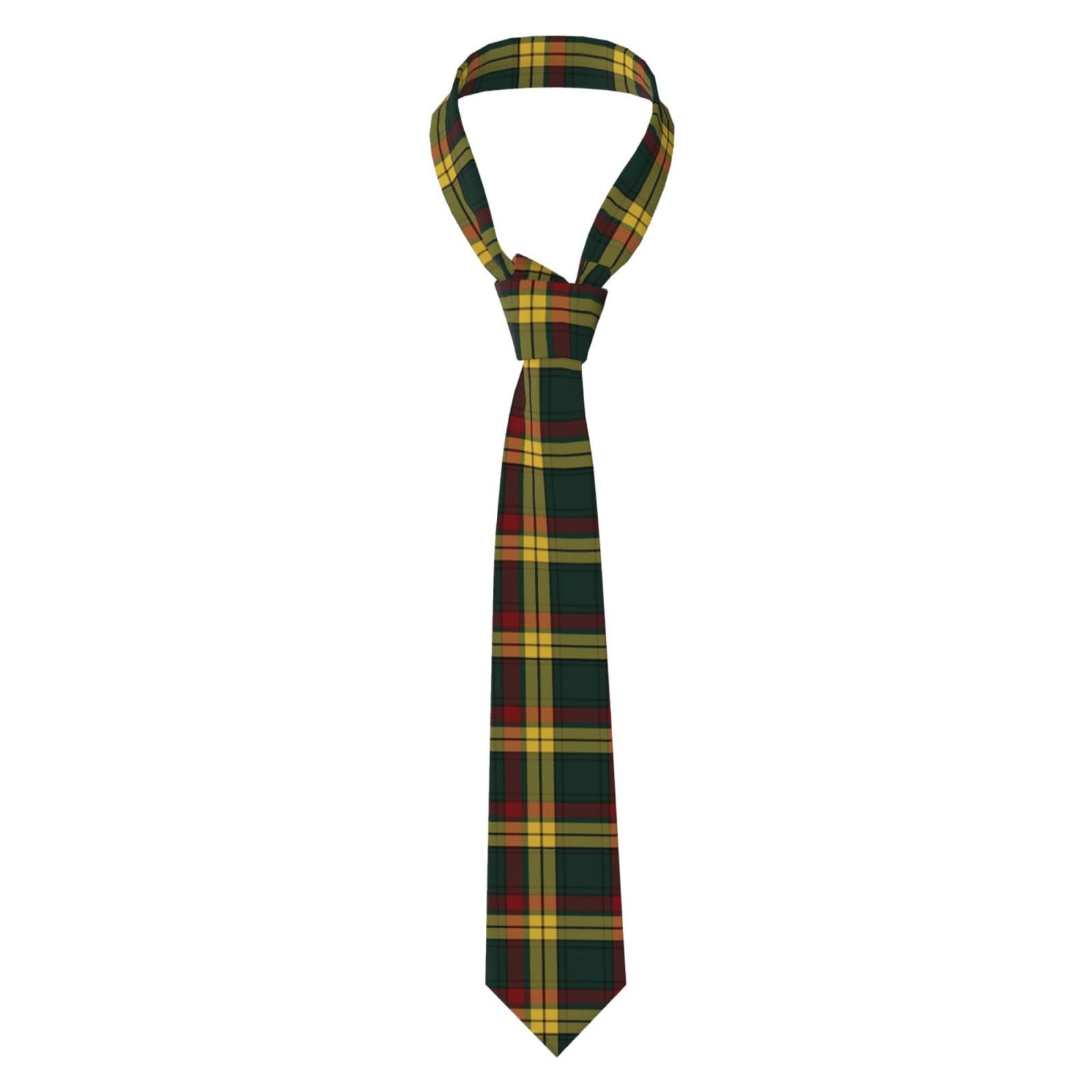 Smazdfxx Men's As Pic Clan Macmillan Tartan Casual Necktie Skinny Polyester Silk Neck Tie For Wedding Party