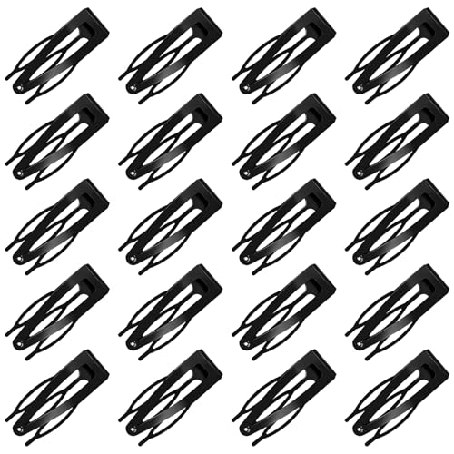 20 Pcs Double Grip Metal Snap Hair Clips for Women/Girls,Small Barrettes for Thin/Fine/Short Hair,Strong Hold Hair Accessories, (Black)