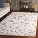 Safavieh Florida Shag Collection SG455-1113 Scrolling Vine Cream and Beige Graceful Swirl Area Rug (5'3" x 7'6")