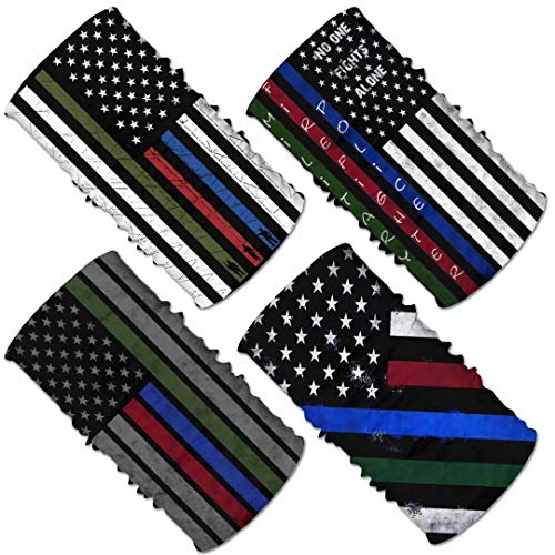 Image of 4Pcs Magic Headwear Neck Gaiter Tube Scarf Headbands Bandana Balaclava for Outdoor Running Cycling Skating Work Out
