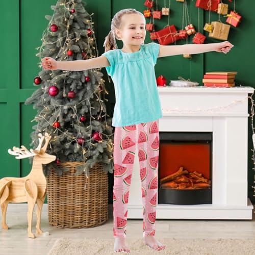 Girls' Leggings Ankle Length Printed Leggings Watermelon Ice Cream Soft Comfortable Pants for Kids 4-10 Years3