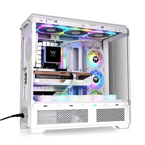 Image of Thermaltake View 600 TG; Full Tower; 420mm Radiator Support; 480mm GPU Clearance; Hidden Connector Support; Rotatable PCIe Slots; 220mm PSU Clearance; Snow; CA-11H-00F6WN-00