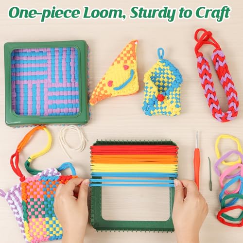 Image of IQKidz Weaving Loom Kit for Girls Ages 8-12, DIY Arts and Crafts for Kids and Adults, Great Toy Gifts for Beginners 6-8 9 10 11 12, Potholder Knitting Loom with 224 Refill Loops