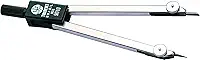 Compasso Técnico Compacto Para Grafite e Ponta Seca, Trident, 9010, Cromo Fosco, Traça Circunferências de Até 32 cm