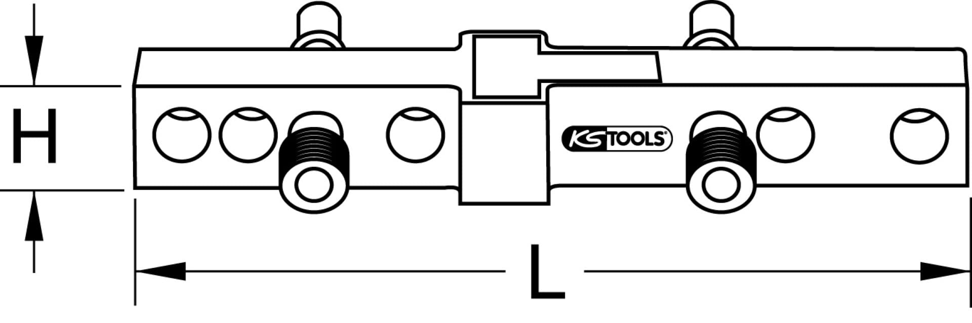 KS Tools 204.2000 Nivel de separación nominal / Galga de montaje de conexiones, 300 mm