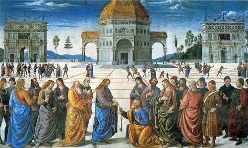 Affiche Remise des clés à saint Pierre Perugino poster toile 60x90cm