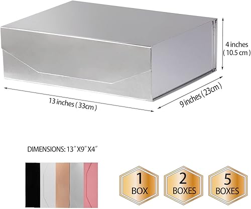 Vista 10 de 5 cajas de regalo de color oro rosa de 9.5 x 7 x 4 pulgadas con tapas para regalos, caja de regalo magnética, pequeñas cajas de regalo