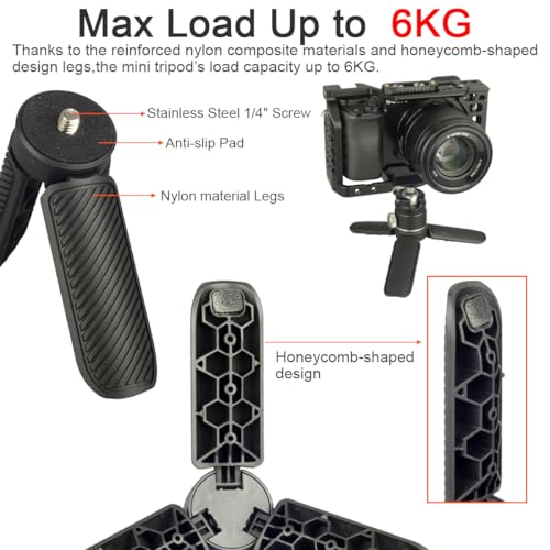 Image of Mini Tripod for DJI OSMO Pocket 3, Portable Handheld Tripod Handle Grip Self Stick Desk Tabletop Stand Mount with 1 /4 inch Screw for DJI OSMO NANO Action 6 5 Pro 4 /Gopro13 12 /Insta360 X5 X4 Ace Pro /AKASO