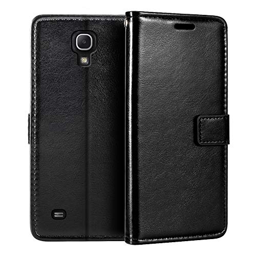 Shantime Leather Case Compatible with Samsung Galaxy Mega 6.3 I9200, Business Design Magnetic Flip Cover with 3 Card Slots, Photo Frame, and Hidden Wallet(Black)