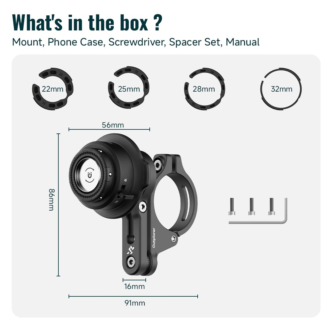 QM02-Motorcycle-Pro) - Supporto magnetico per telefono da moto, antivibrazione, con blocco di sicurezza, per bici, scooter, moto, MTB, installazione cieca a 360°, per telefoni
