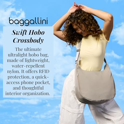 Image of Baggallini Swift Hobo Crossbody Bag for Women - Lightweight 15.7 inchx16 inch Travel Purse Handbag Hobo Bag