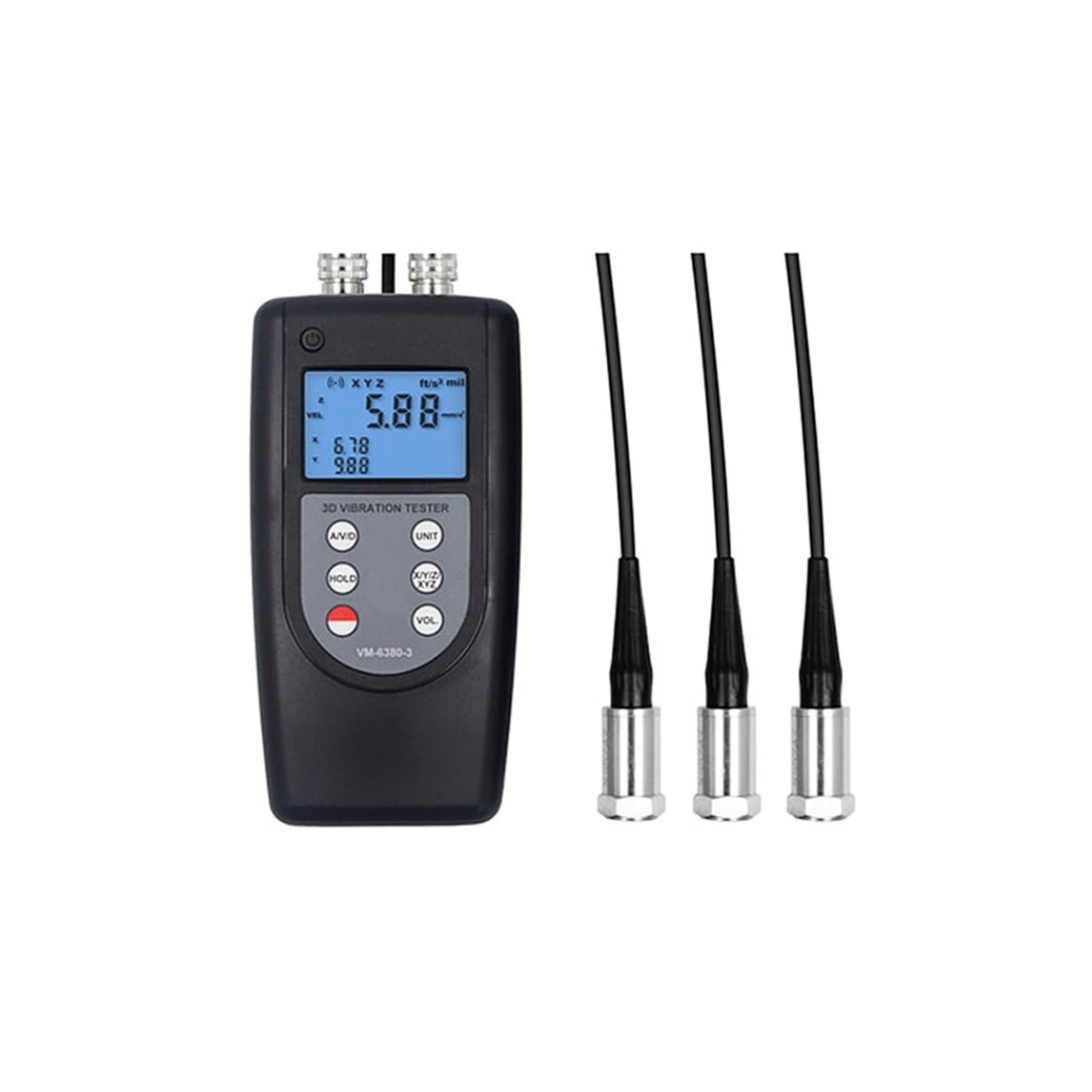 Gqnblvhzupdm One Color Vibration Tester Digital Vibration Analyser Vm-6380-3 Motor Meter 10Hz To 10Khz Ures Velocity, Acceleration And Displacement