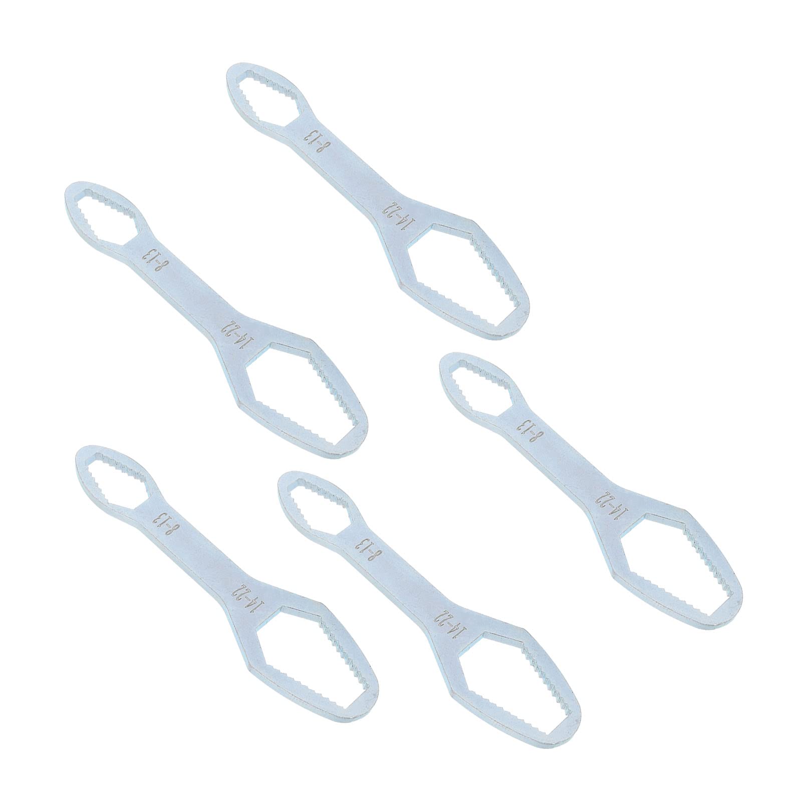 Set di Chiavi a Doppia estremità, Chiavi Autoserranti in Acciaio Legato, 5 Pezzi, da 8 Mm a 22 Mm, 160, Chiave a Doppia Testa per Riparazioni Domestiche, Auto, Bici, Moto, Manutenzione (#1)