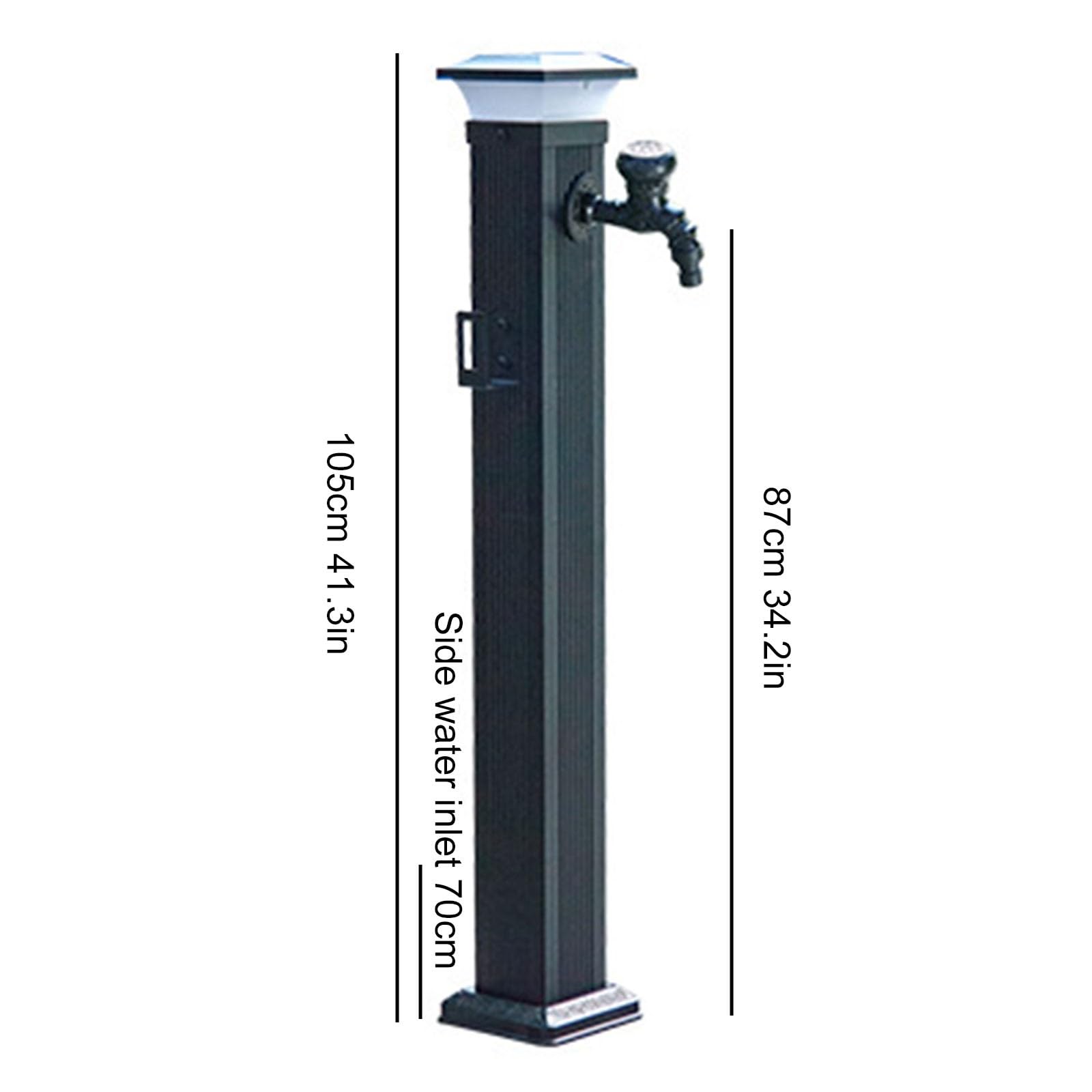 Con Iluminación Solar, Columna de Agua Vertical para Jardín, Grifo Exterior Independiente, Boca de Incendios a Prueba de Heladas con Soporte para Manguera, Adecuado para Jardinería, Escuela(105cm/41.3