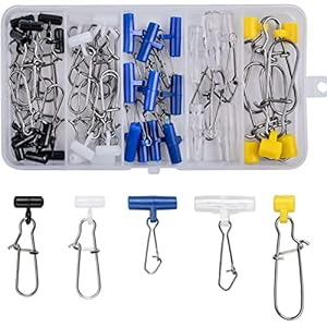 JSHANMEI Fishing Sinker Slide High Strength Sinker Sliders with Duo-Lock Snap Easy Change Fishing Sinker Weight Slide Connector Saltwater Surf Fishing Catfish Rigs