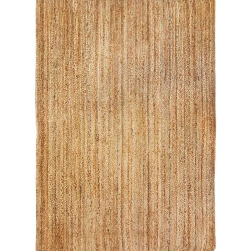 Thedecofactory Tapis en Jute tressé Main Motif Lignes Naturel 120x170