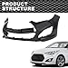 CNNELL Front Bumper Cover Compatible with Hyundai Veloster 2013-2017/2014-2017 Veloster Turbo R-Spec, 865112V500 HY1000194