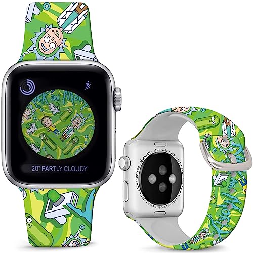 Sjiangqiao Compatible with Apple Watch Band Rick and Morty 42mm 44mm 45mm/Ultra 49mm Soft Silicone Magic Fancy Strap Compatible with iWatch Series SE 9 8 7 6 5 4 3 2 1 Kids Men Women