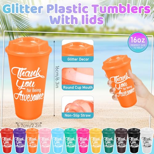 Tasse à café réutilisable plastique multicolore avec couvercle 473ml