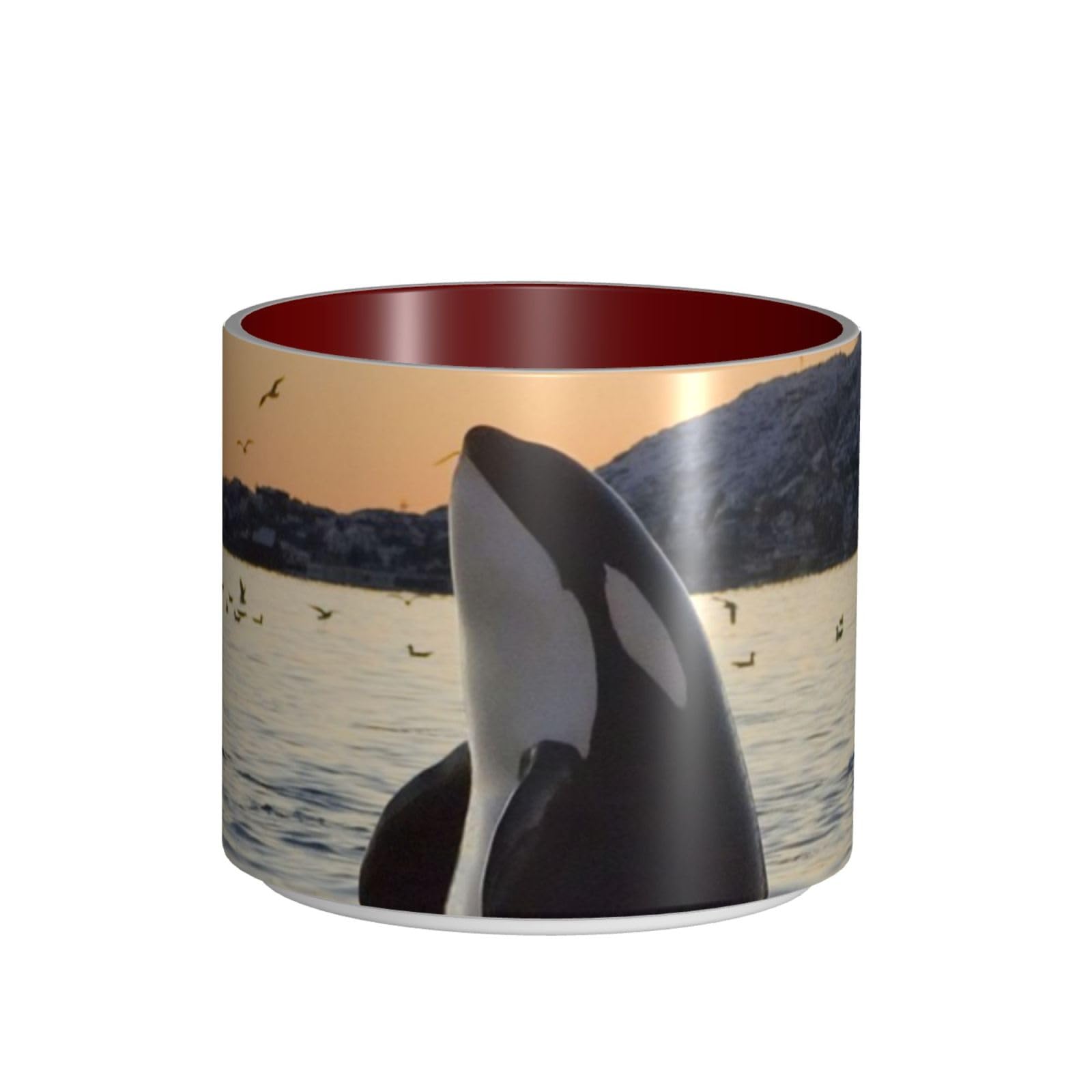 Killer Whale drukowane kubki ceramiczne o dużej pojemności filiżanka do kawy