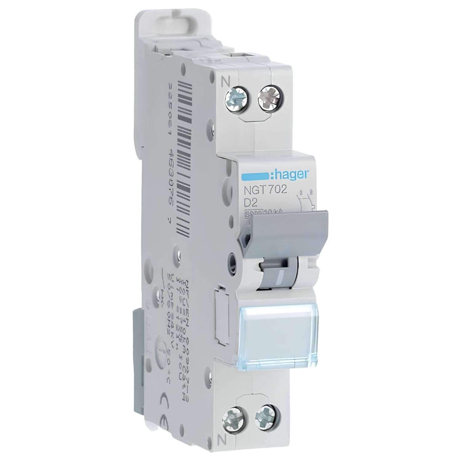 disjoncteur hager - 1 phase + neutre - 2a - 6ka - courbe d - vis / vis