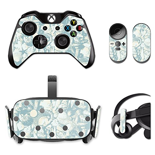 MightySkins Skin Compatible with Oculus Rift CV1 – Blue Seashells | Protective, Durable, and Unique Vinyl Decal wrap Cover | Easy to Apply, Remove, and Change Styles | Made in The USA