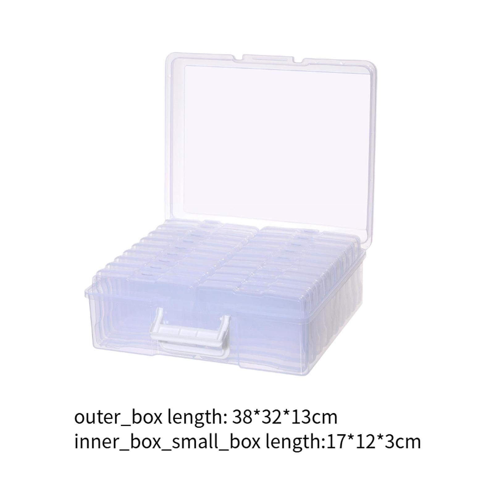 Divided Storage Case Boîte de Stockage Divisée Comprenant 18 Unités Internes Boîte à Cartes Organisateur Robuste En PP Transport Pratique Grâce à La P, Transparent