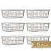 Set of 6 - TrueCraftware Medium White Storage Baskets - 11-1/4" L x 8" W x 4-1/4" H