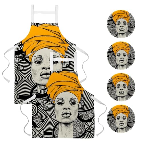 Tablier de cuisine pour nettoyage de la maison et pâtisserie lot de 2