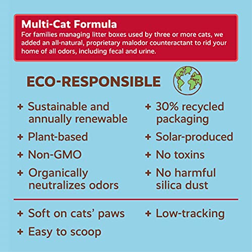Natural Walnut Shell Cat Litter, Unscented, Multi-Cat, Low Dust, 40 lbs
