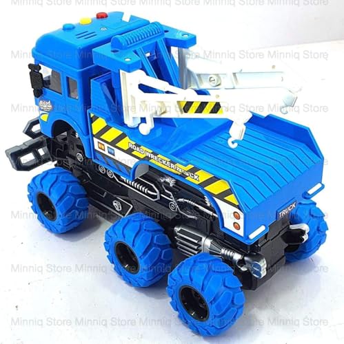 Image of Monster 6x6 Tow Truck Friction Powered Unbreakable With Light and Sound Pull Back Vehicles Toy for Kids (Colors as Per Stock)