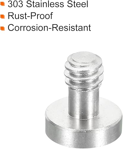 Miniatura 4 de PATIKIL Tornillo trípode de liberación rápida para cámara de 14"-20 roscas de 0.512 in de longitud, paquete de 5 tornillos hexagonales de acero