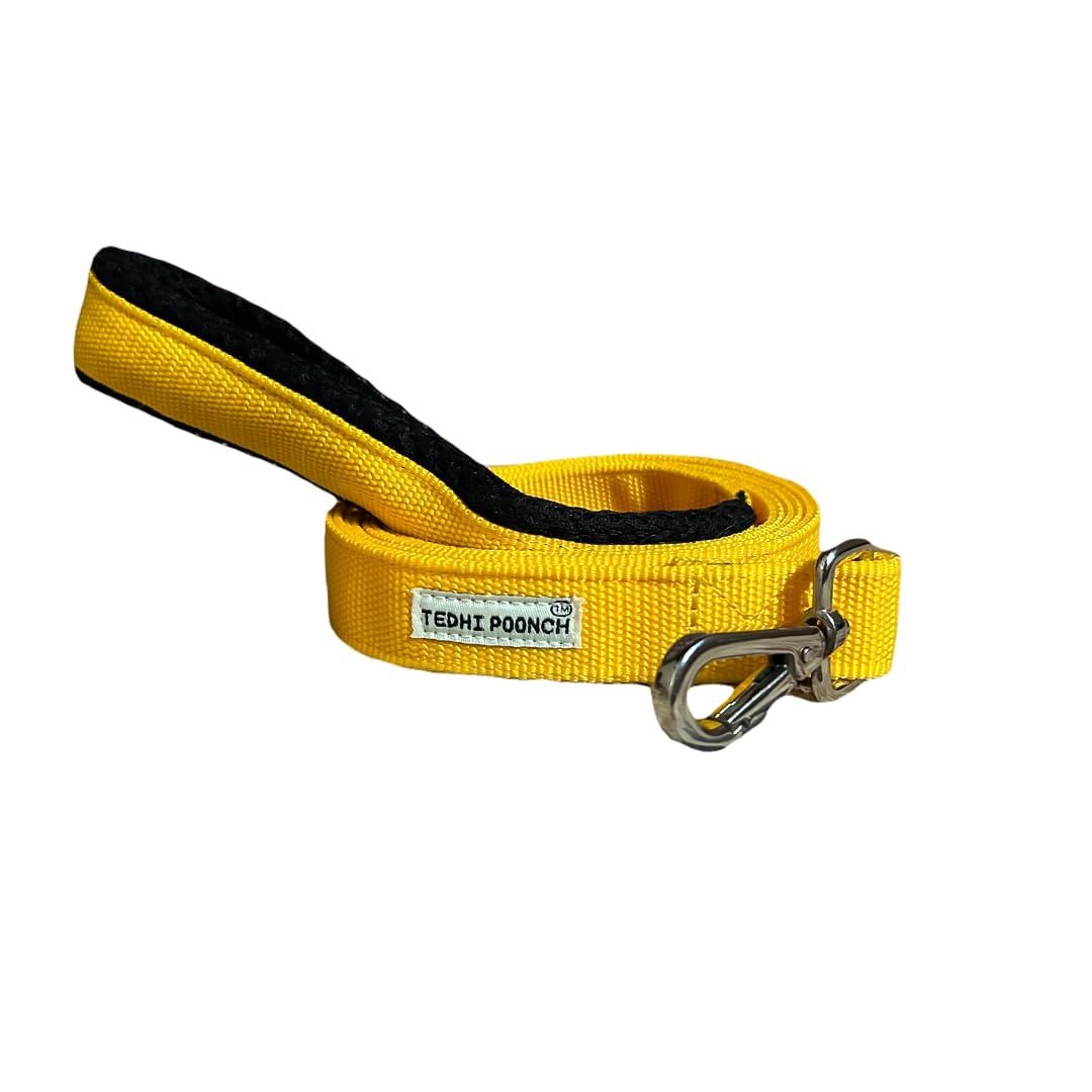 Aam Panna Premium Long Length Durable Sturdy Training Leash-with Soft Padded Handle- for Dogs and Puppies | Yellow | Large