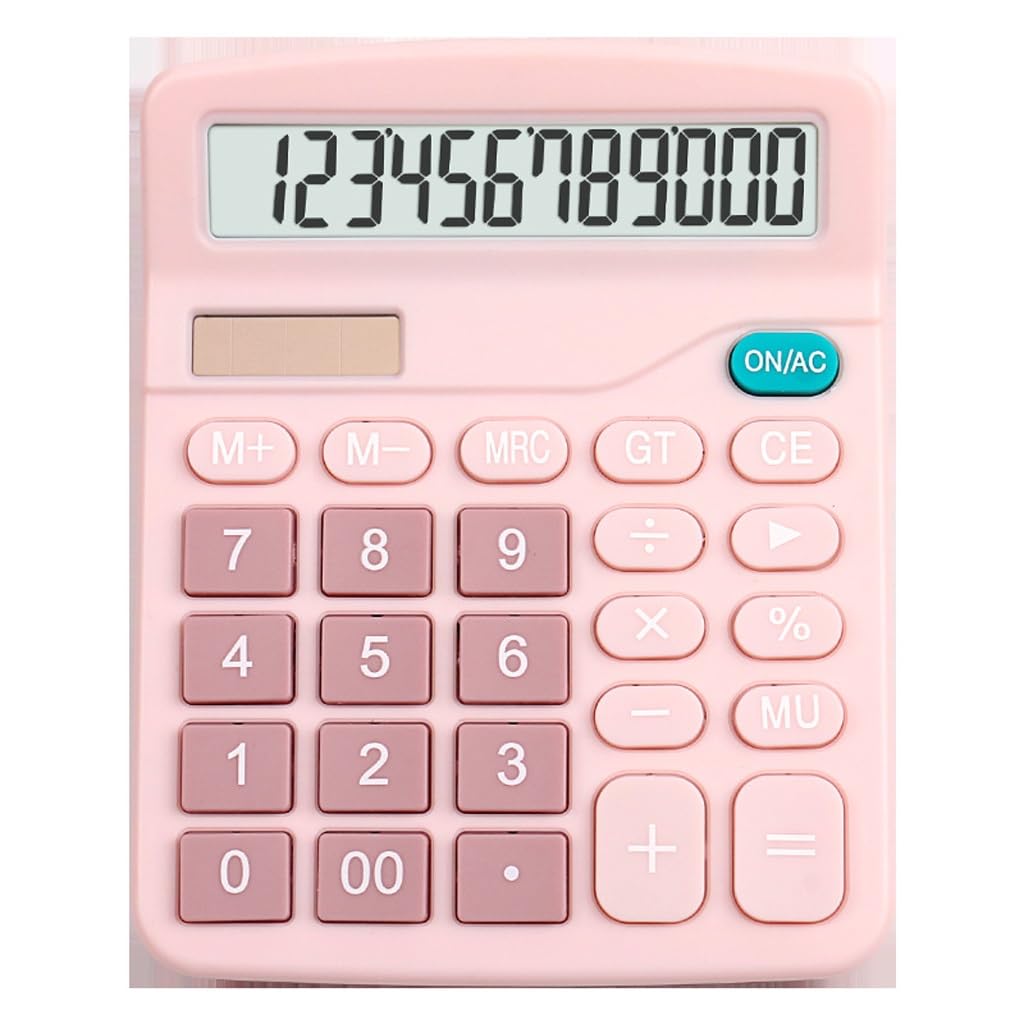 JFDBGU Calcolatrice Solare Reale A 12 Cifre, Computer A Colori for Ufficio di Contabilità Finanziaria, Calcolatrice A Doppia Alimentazione A Grande Schermo