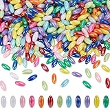 Regalos sinceros:las cuentas de arroz acrílico son perfectas para hacer joyas y manualidades de bricolaje., Haciéndolos un regalo sincero para la familia., amigos, y alguien a quien amas en días importantes como el Día de la Madre., Padres, San valentin, cumpleaños, aniversario, profesores, gradual, Halloween, Navidad, Acción de gracias, etc