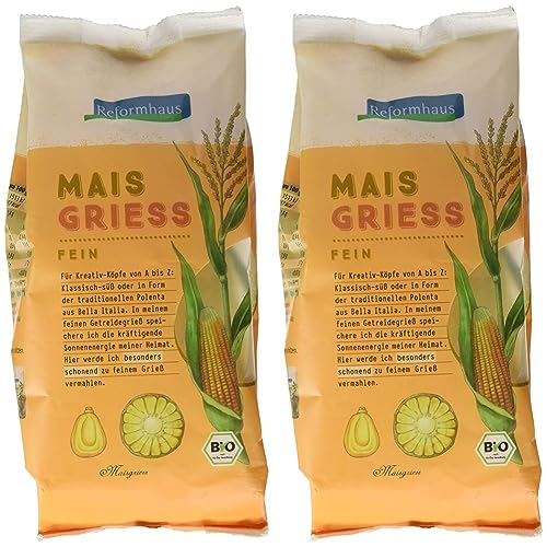 Reformhaus Maisgrieß, fein Polenta, 500 g (Packung mit 2)