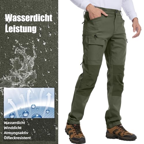 WORK IDEA Herren Outdoorhose aus elastischer Baumwolle, robust & atmungsaktiv, wasserabweisend, verstellbare Hosenbeine, ideal für Camping, Wandern & Outdoor-Aktivitäten