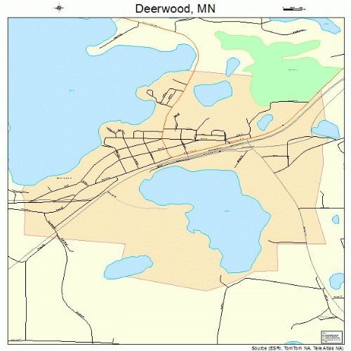 Large Street & Road Map of Deerwood, Minnesota MN Printed poster size