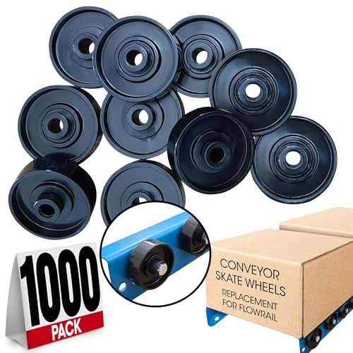 Plastic Conveyor Skate Wheels - Replacement Plastic Skate Wheels for Flow Rail - Ideal for Simple Gravity Conveyors or Side Guides & Accessories - 0.15 lb, Pack of 1000 By Ultimation